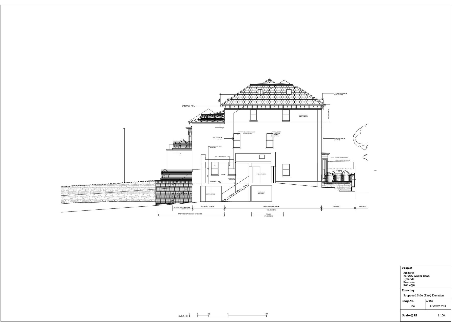 East elevation drawing